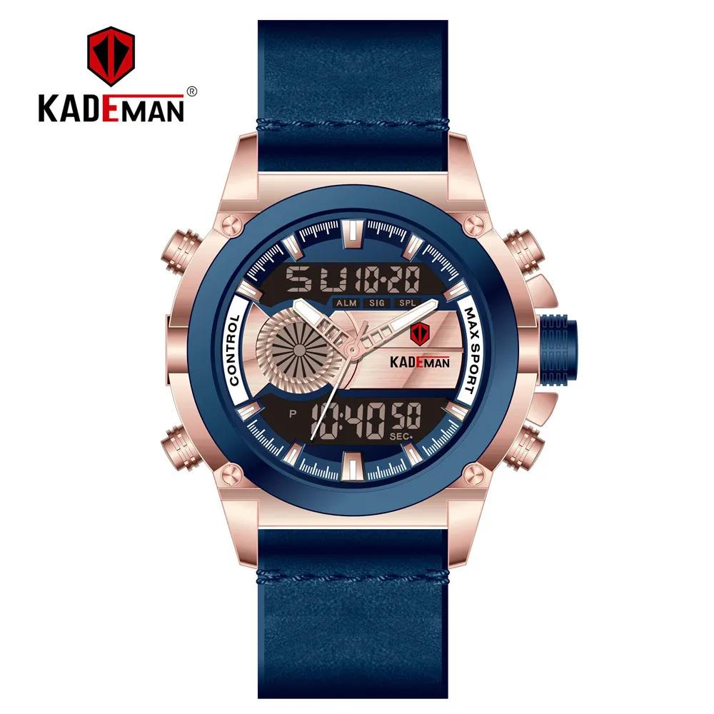 Kademan Watch Men Top Brand Luxury Digital Analog Sport Wristwatch Military Genuine Leather Male Blue Clock Relogio Masculino Buy Kademan Reloj Para Hombre Reloj De Lujo Hombre Reloj Pulsera Reloj Hombre Kademan