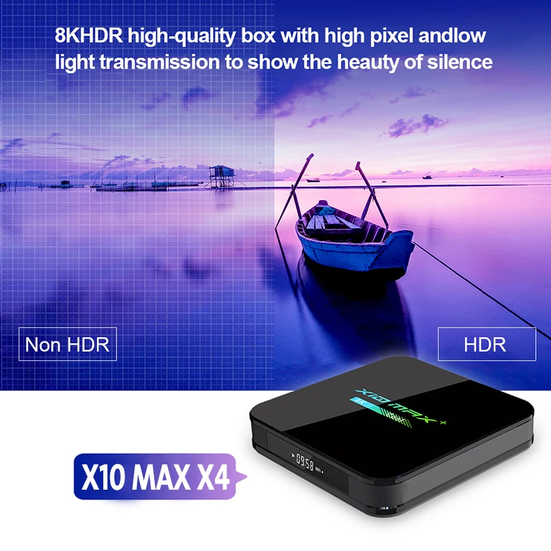 
 ТВ-приставка Amlogic S905X4 X10 MAX plus, 4 + 32 ГБ, 5G, Wi-Fi, BT4.0, Android 10,0  