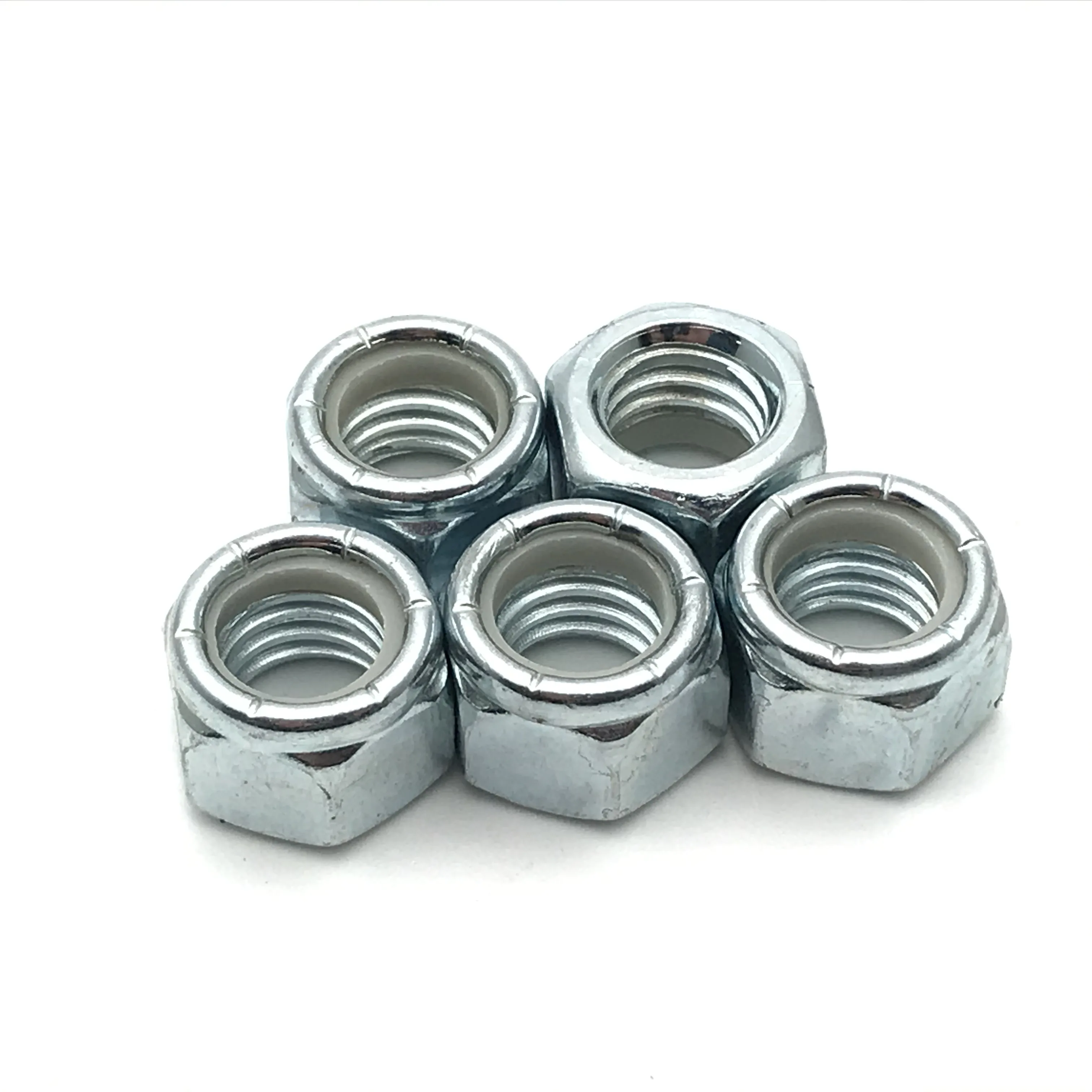 M2 Thread 304 Stainless Steel Nylon Insert Lock Nuts Locking Hex Nuts 20-100Pcs 