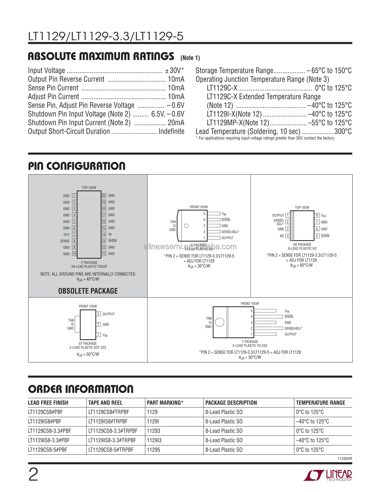 Hot sale Original LT1129CST-3.3#PBF IC REG LIN 3.3V 700MA SOT223-3 Linear Voltage Regulator IC Positive Fixed 1Output 700mA