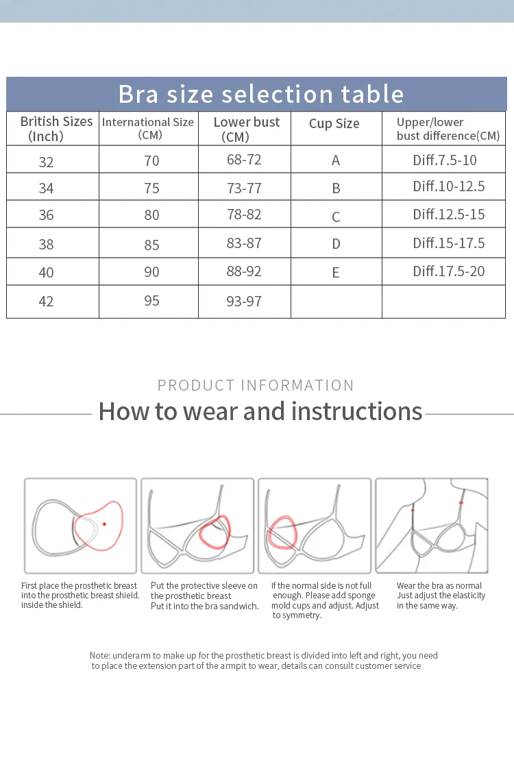 Mastectomy Bra For Women Breast Prosthesis With Pockets Soft Cool ...