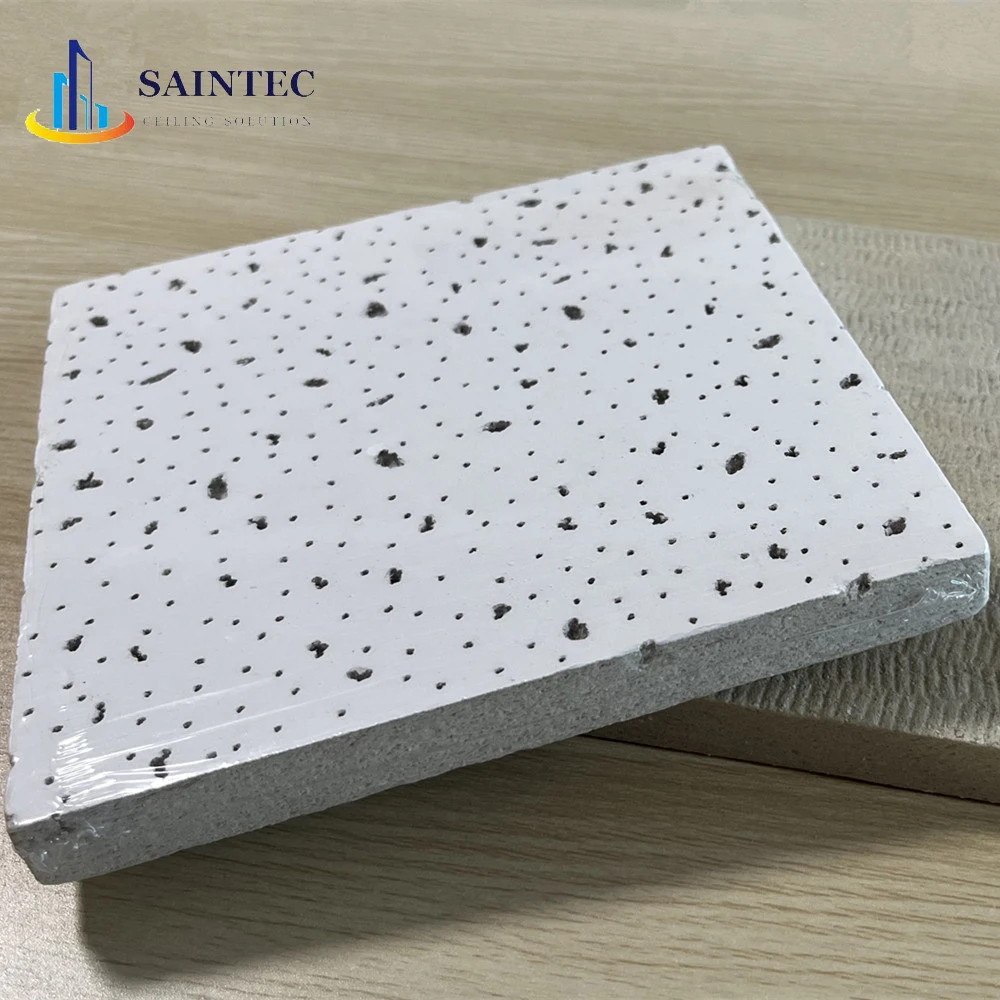 Modern Artistic Acoustic Mineral Fiber White Ceiling Tiles Suspended Square Heat Insulation Waterproof Fireproof Moisture-Proof