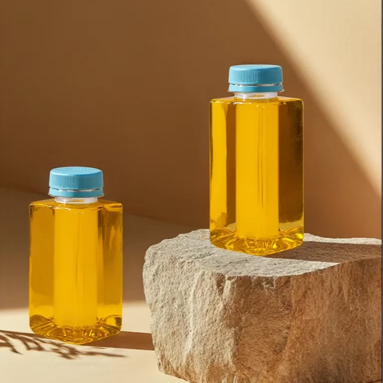 Custom Logo Cylindrical Transparent Design PP 250ml Plastic Bottles 500ml Aluminum Lid Juice Bottles