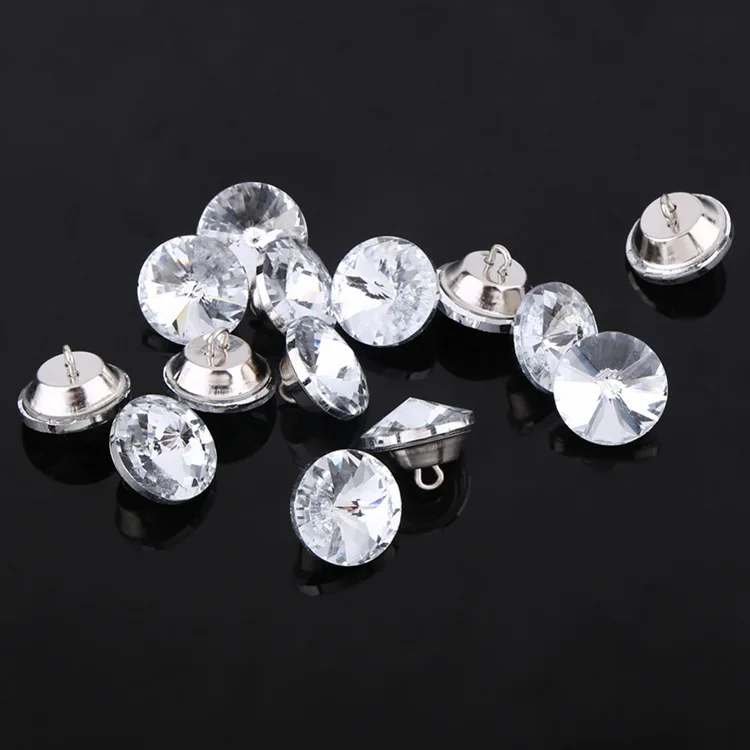 Sofa Hardware Accessory Decorative Crystal Acrylic Round Sofa Chair Button Upholstery Nail For Furniture