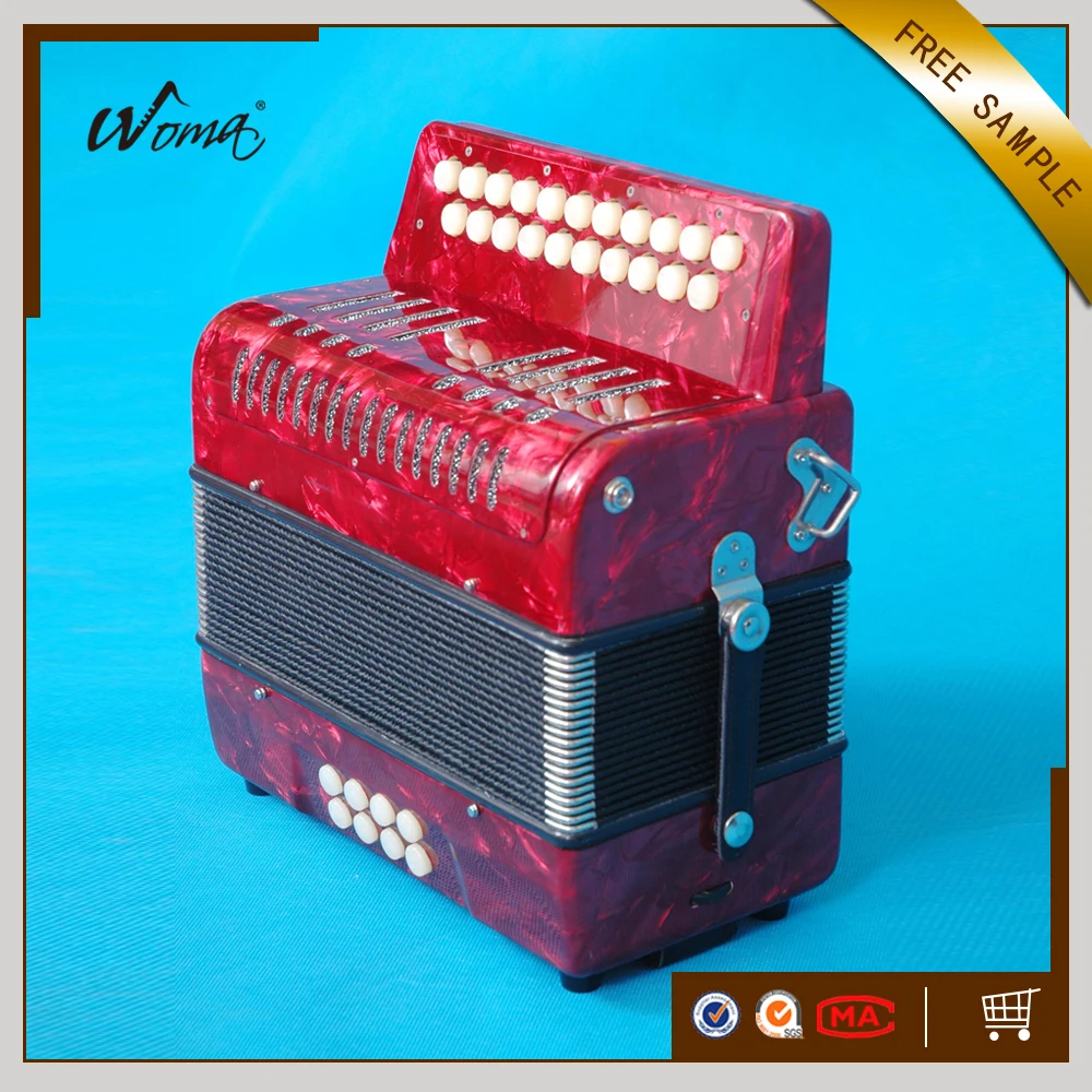 High Grade 23K8B Diatonic Celluloid Button Accordion With Cagnoni Reeds