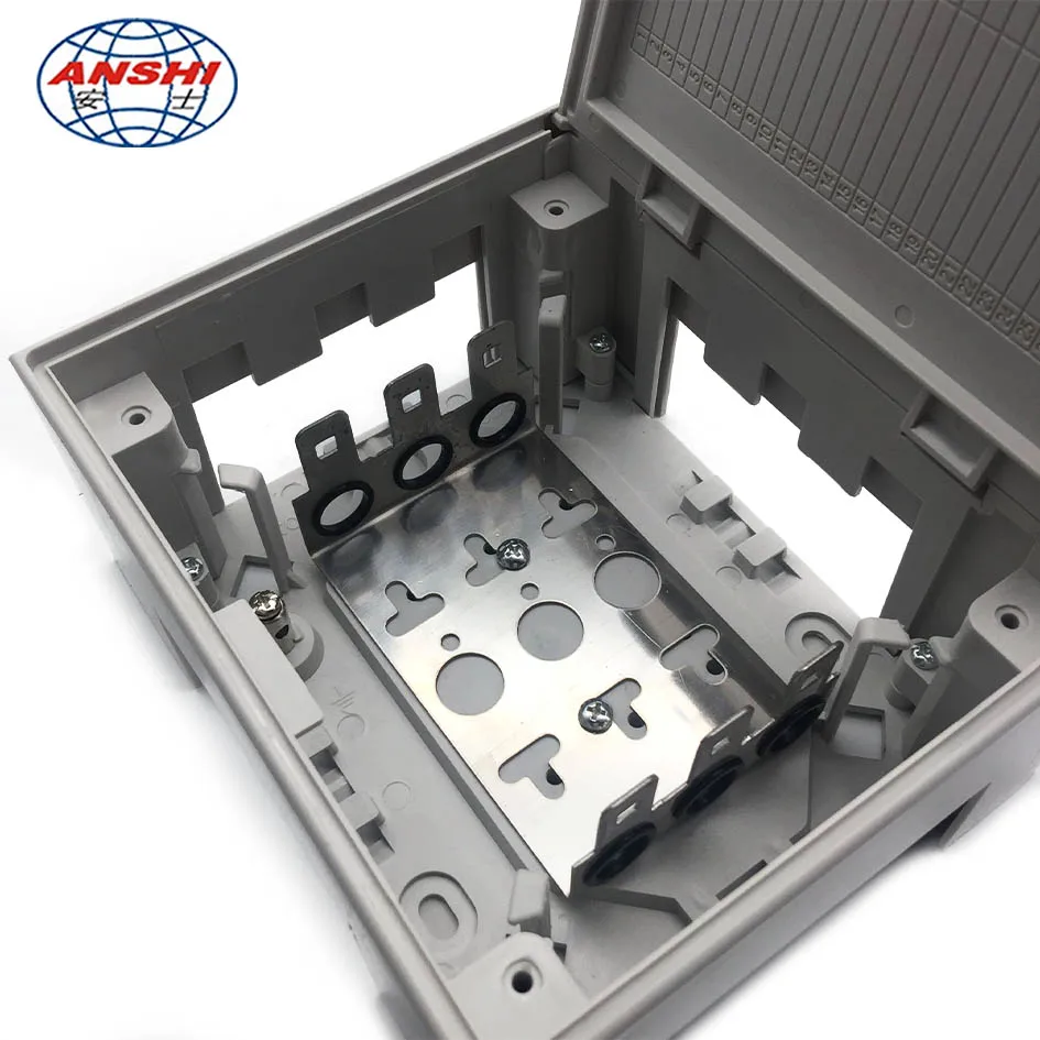 ANSHI ISO9001 Indoor Coin Key Lock Krone Box 10/20/30 Pairs Plastic Telephone Distribution Box Telecom Parts