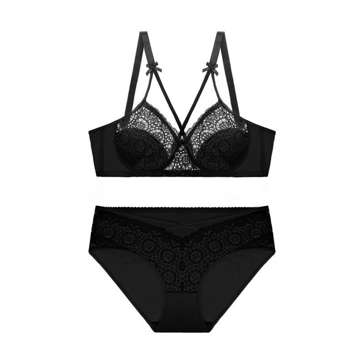 female big-size underwear wireless bra set