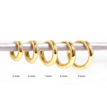 9mm S925 sterling silver INS style geometric minimalist all-match hoop earrings