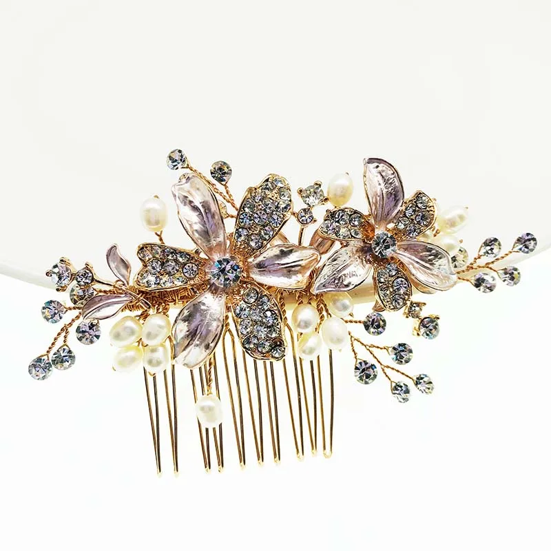 SHSS2087 гребень для волос с глиняными цветами для невесты ручной работы Свадебный головной убор модные заколки для волос женские аксессуары для волос 2019
