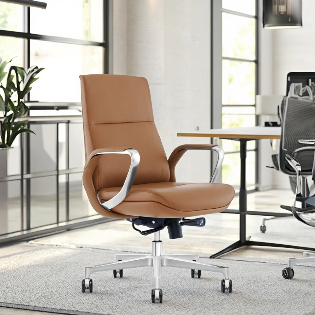 Luxury Modern White Racing Comfortable Boss Reclining Swivel Executive Leather Ergonomic Adjustable Height Office Chair CEO 5