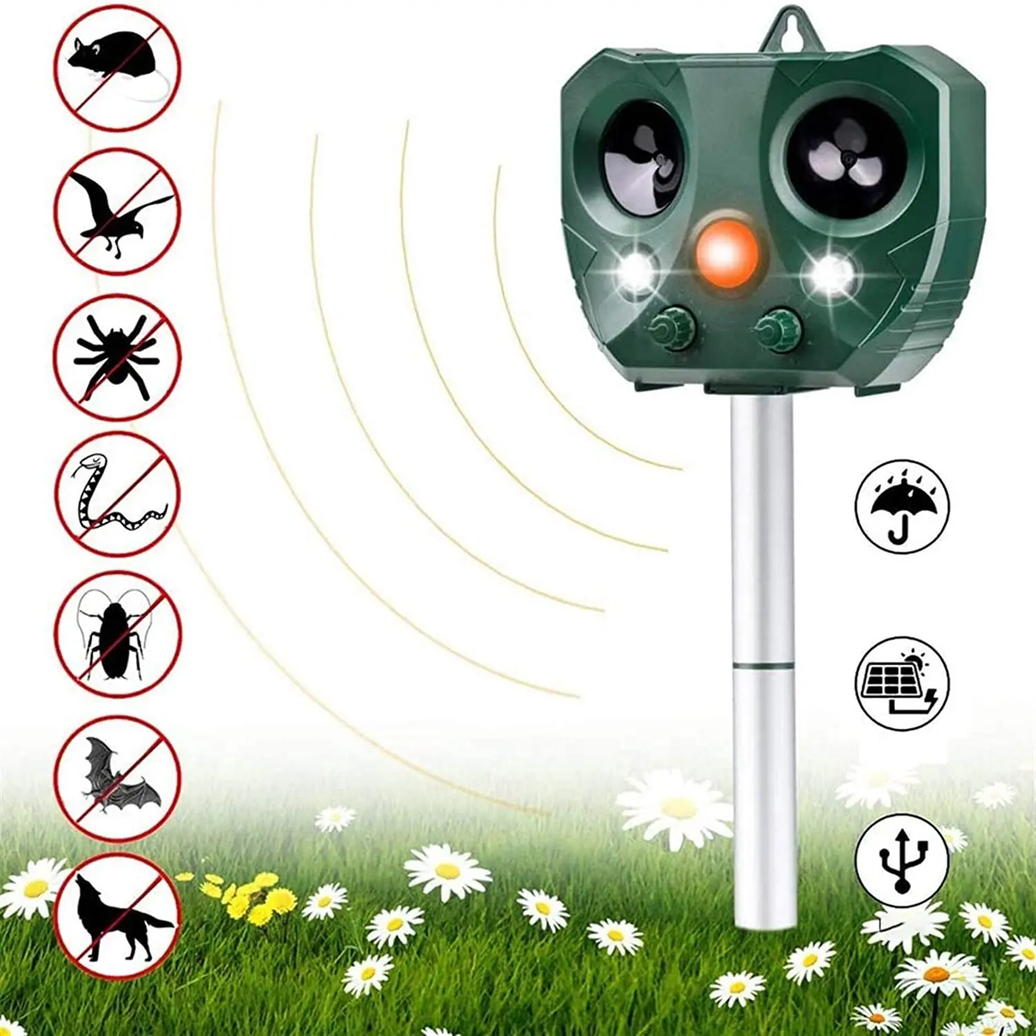 Original Factory PIR Ultrasonic Animal Repellent Dog And Cats Device For Protect The Garden Orchard Farm