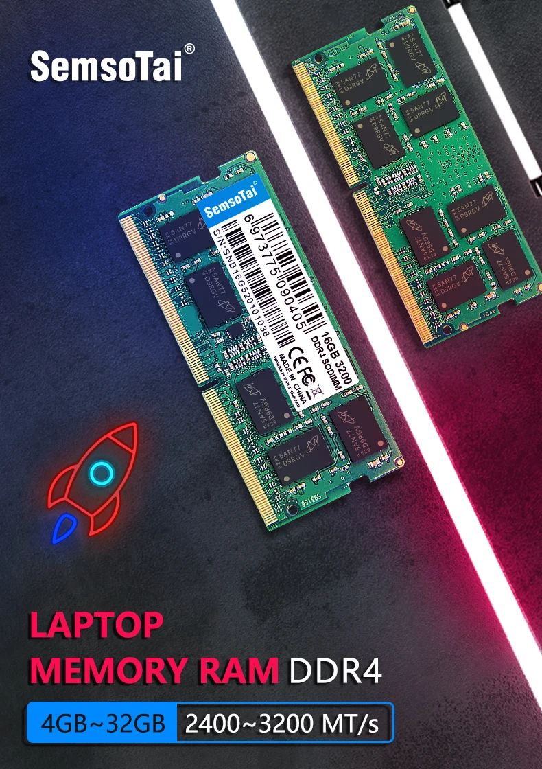 Laptop Ram Ddr4 8gb 16gb 32gb Memory Ram 3200mhz Sodimm Upgrade Kit