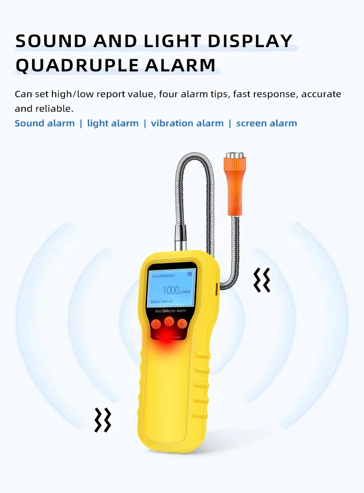 KP816 Portable 4 Gas Detector O2/H2S/CO/LEL Confined Space Air Monitor