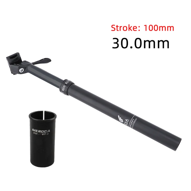 DJC Bike Dropper Seatpost - 100mm Travel Hydraulic Post With Manual Control, 30.9mm/31.6mm Sizes