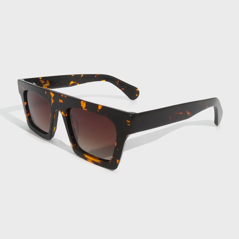 Retro Square Acetate Sunglasses - Vintage Double Bridge display picture 3
