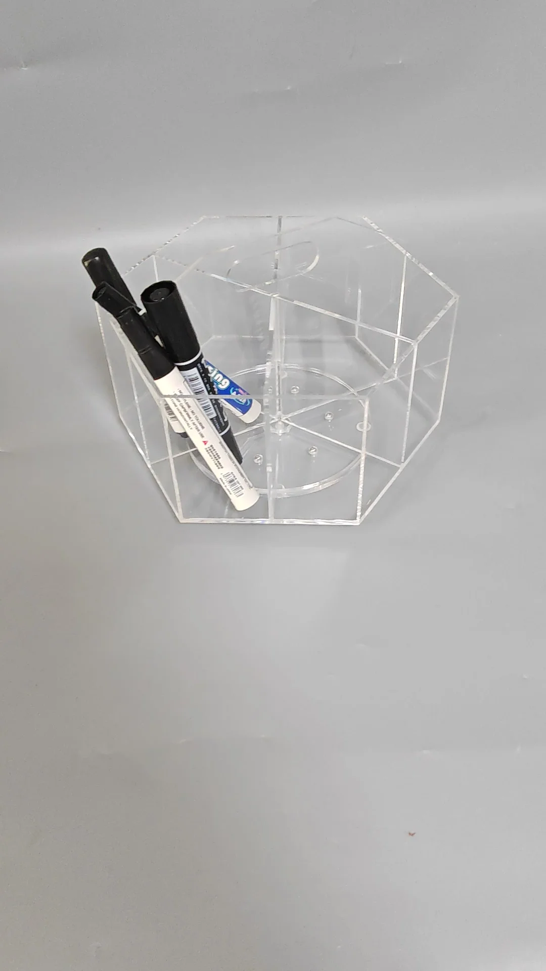 Acrylic Pen Holder Pencil Organizer,360degree Rotating Pencil Holder