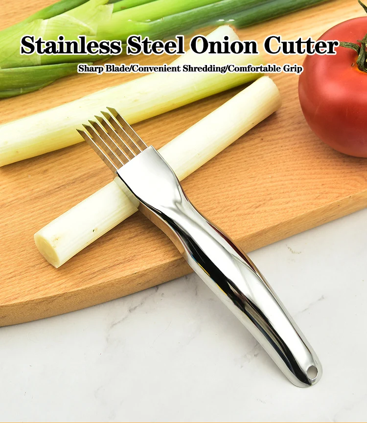 Shred Silk The Knife,Stainless Steel Sharp Vegetable Onion Garlic Cutter,Food Speedy Chopper for Kitchen Restaurant Hotel 1 