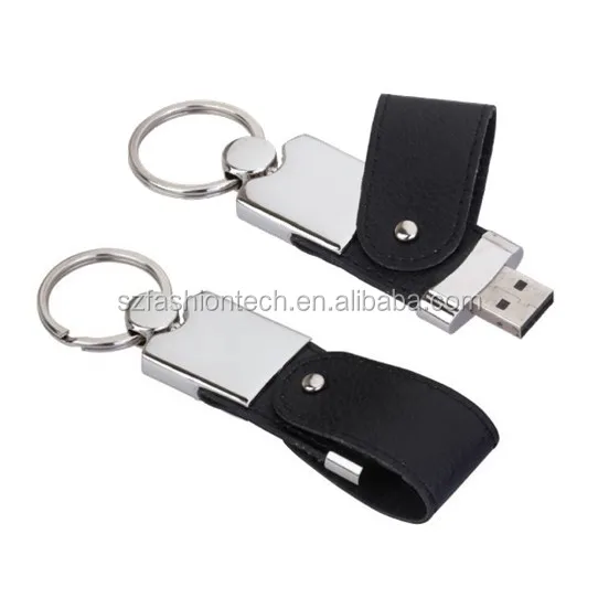 Custom logo leather keychain memorias usb flash drives real capacity pen drive 16GB 32GB - ANKUX.COM