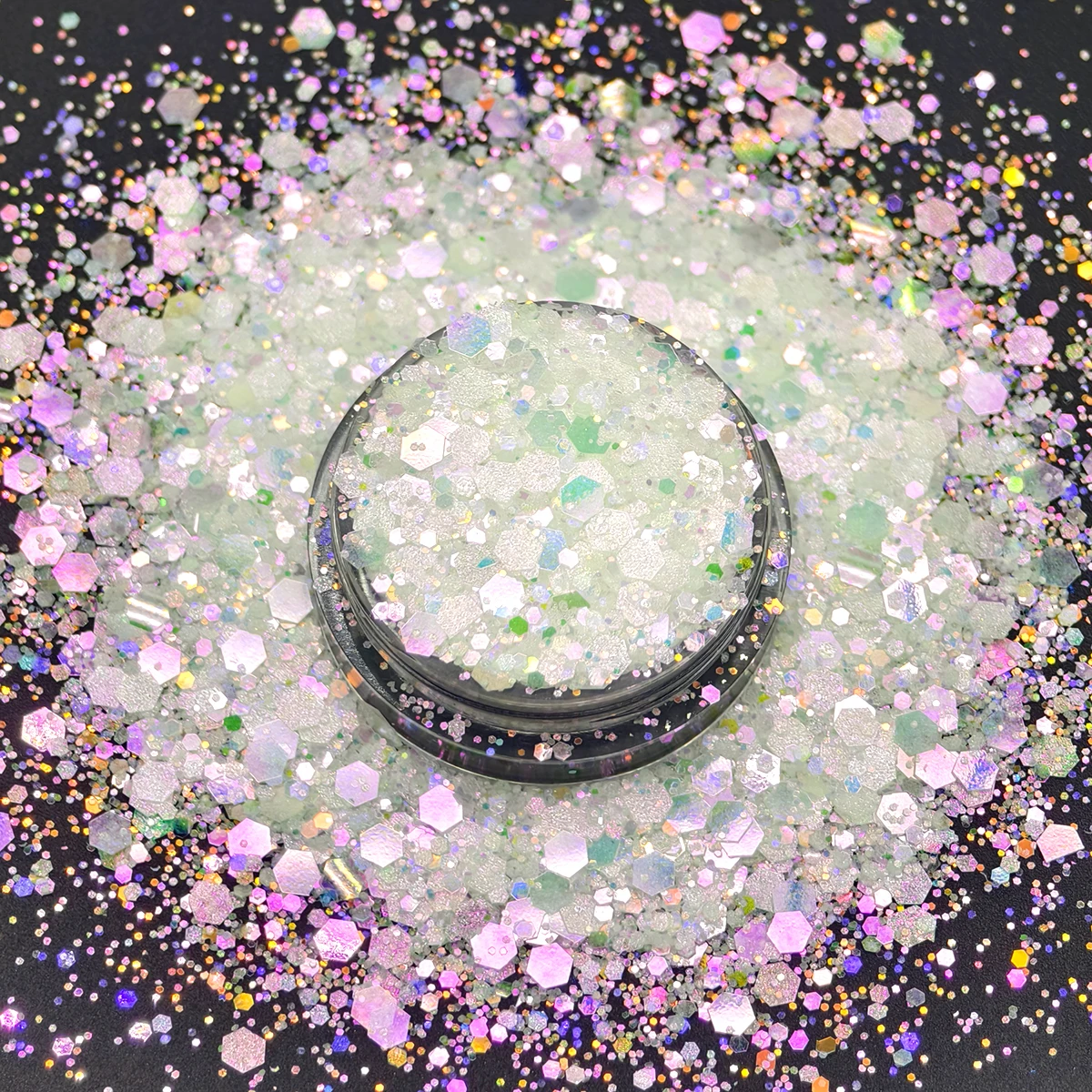 product bulk 15 colors rainbow glitter 5g shaker nail art solvent resistant polyester glitter-13