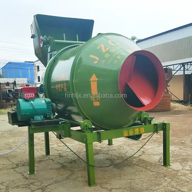 JZC350 Mobile Self Loading Concrete Mixer Construction Site Skip Mixer with Traction Electric Gear Ring Drive Drum Mixer