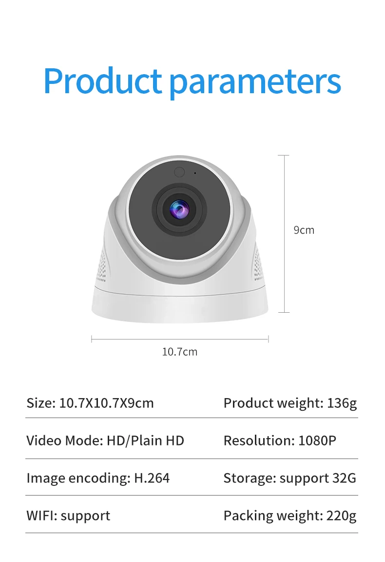 2022 Vi365 App Home Surveillance Security Camera Full Hd 1080p Dome Ahd