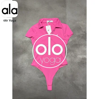 Casual Summer Ladies Jumpsuit Bodysuit Shapers Solid Knitting Fabric V-Neck Short Sleeve Embroidery Skinny Knee Activewear
