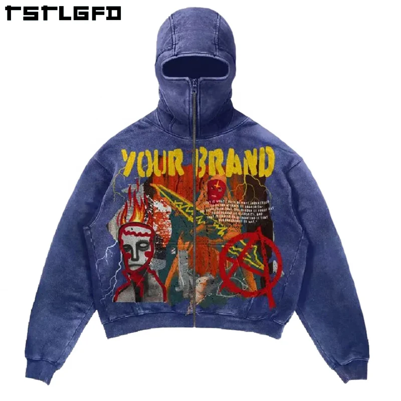 Custom 2025 Streetwear Distressed Full Half Face Ninja Mask