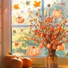 Autumn Harvest Festival Indoor Decorative Flowers Plants Simulation Berry Pumpkin Branch Thanksgiving Halloween Simulated Flower