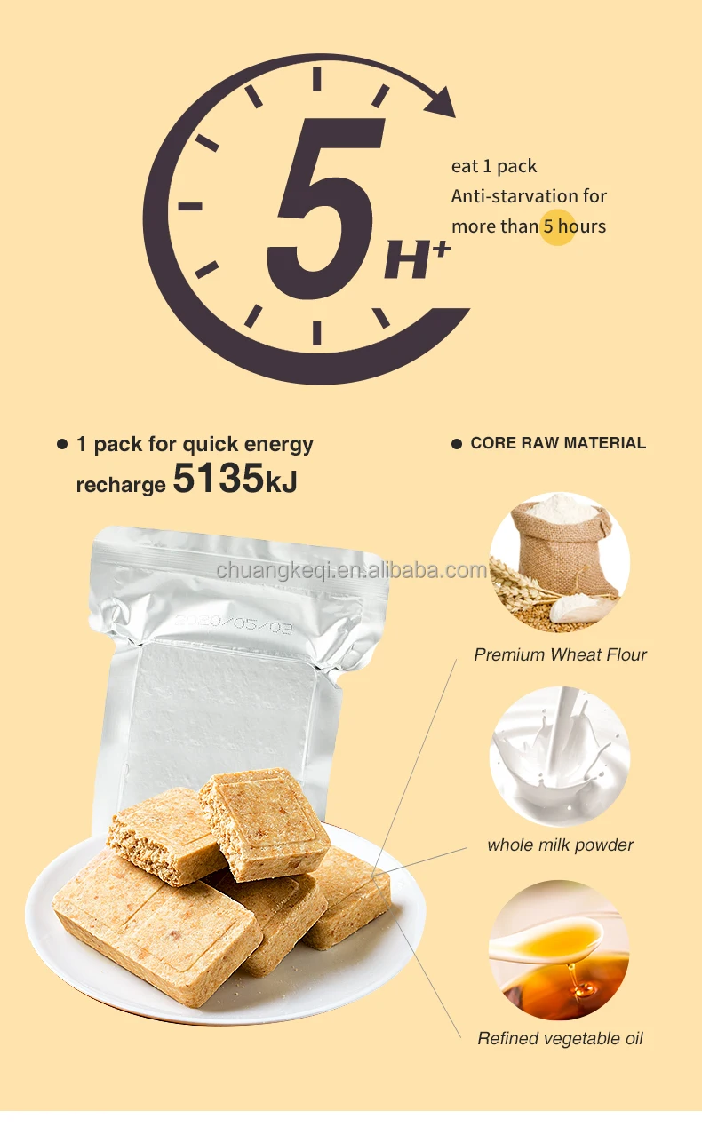 Vacuum Packed Energy Bars Emergency Food Rations 250g Compressed