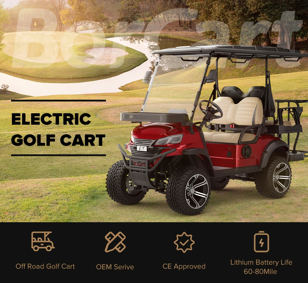 Custom Golf Cart 6 Seater Lifted Golf Carts Electric Four Disc Brake ...