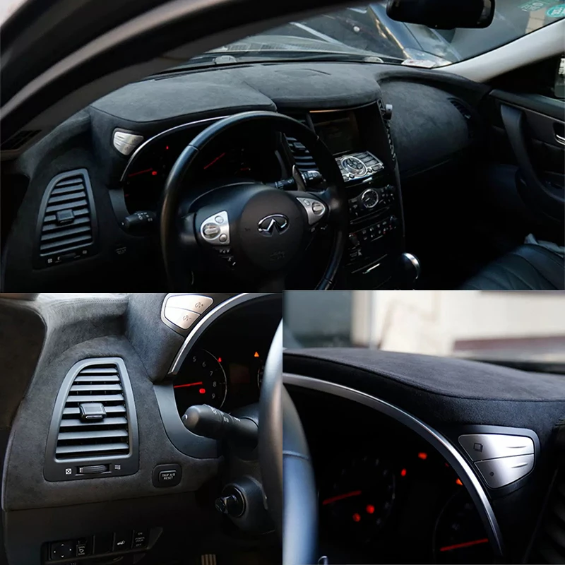 Dashboard Cover in Alcantara for Infiniti FX35 QX70 Cushion Pad Carpets Car Accessories Modify Interior Kits