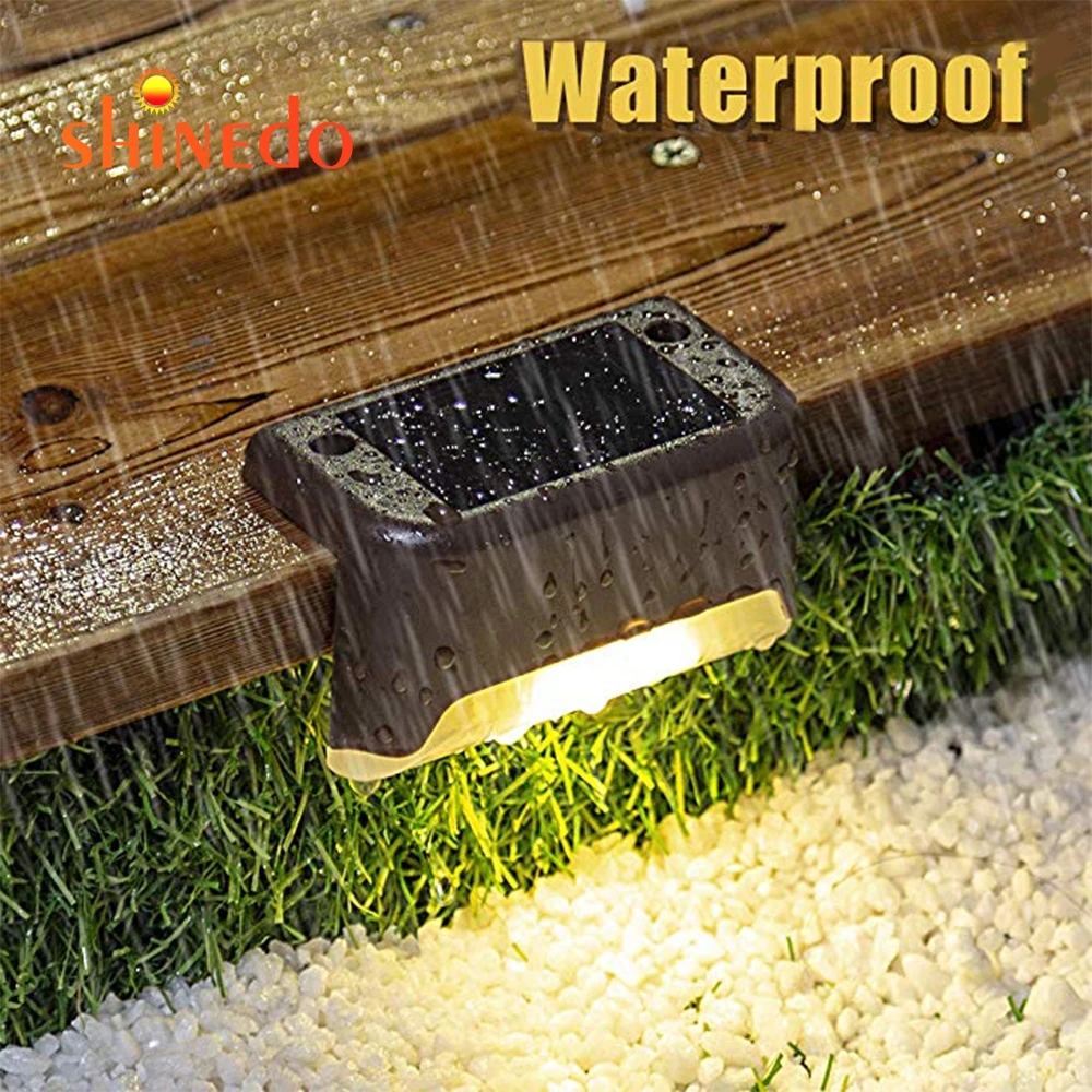 Solar Deck Lights LED Solar Step Lamp Outdoor Waterproof Solar Fence Light for Patio Stairs Garden Pathway Step Yard