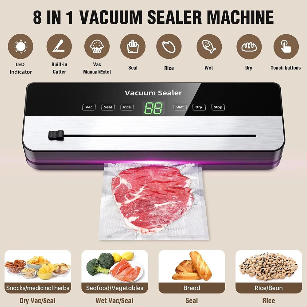 2024 Home Automated Vacuum Sealer Food Vacuum Sealer Machine for Kitchen