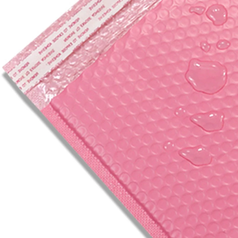 Custom Eco Friendly Recycled Large Shipping Pink Bubble Mailer 8.5*12 Poly Wrap With Logo Design Padded Envelopes Mailing Bags details