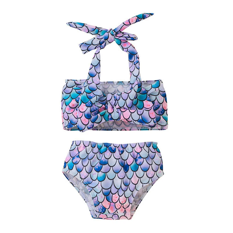 Хлопковый комплект из 2 предметов от производителя, милый детский пляжный купальник для маленьких детей, Детский купальник, бикини, купальник