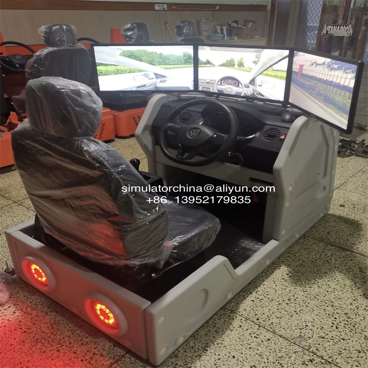 Left Gear Car Driving Simulator For School Training With 3 Screens