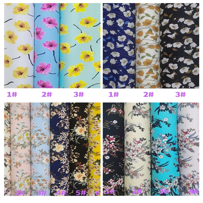 Оптовая продажа тканых платьев на заказ Тропический цветочный цифровой принт Challis из 100 искусственного шелка