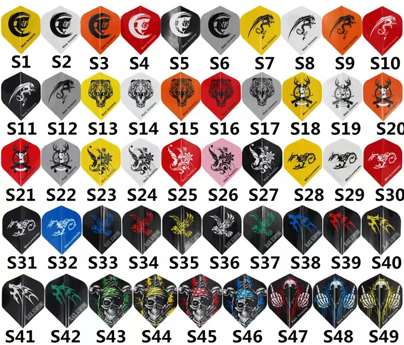 Spotted Metal Standard Dart Flights 4 Colours Dots Designa 1 Set 
