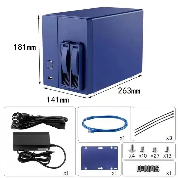 Sale Intel Celeron J4125 CPU 4*2.5GBE NS-202 NFS Network Data Cloud Disk Station 2 Bay Chassis NAS Tower Server Storage Server