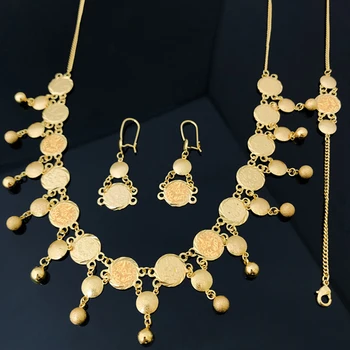 Romooz Necklace Set Jewelry for Wedding Jewelry Gold Wholesale Luxury Plated African Indian 4 Piece jewelry