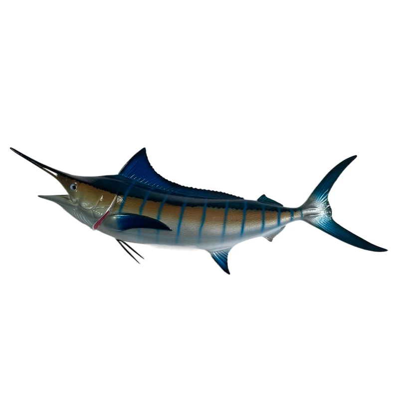 Wall Sculptures mounted fish Wall Mount Trophy Taxidermy Hand Painted Hanging Plaque miniature Blue Marlin Coastal Decor