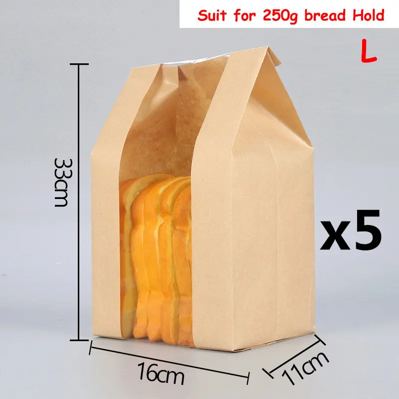 10pcs 22*28cm Bread Packaging Bags For Sandwiches And Toasts