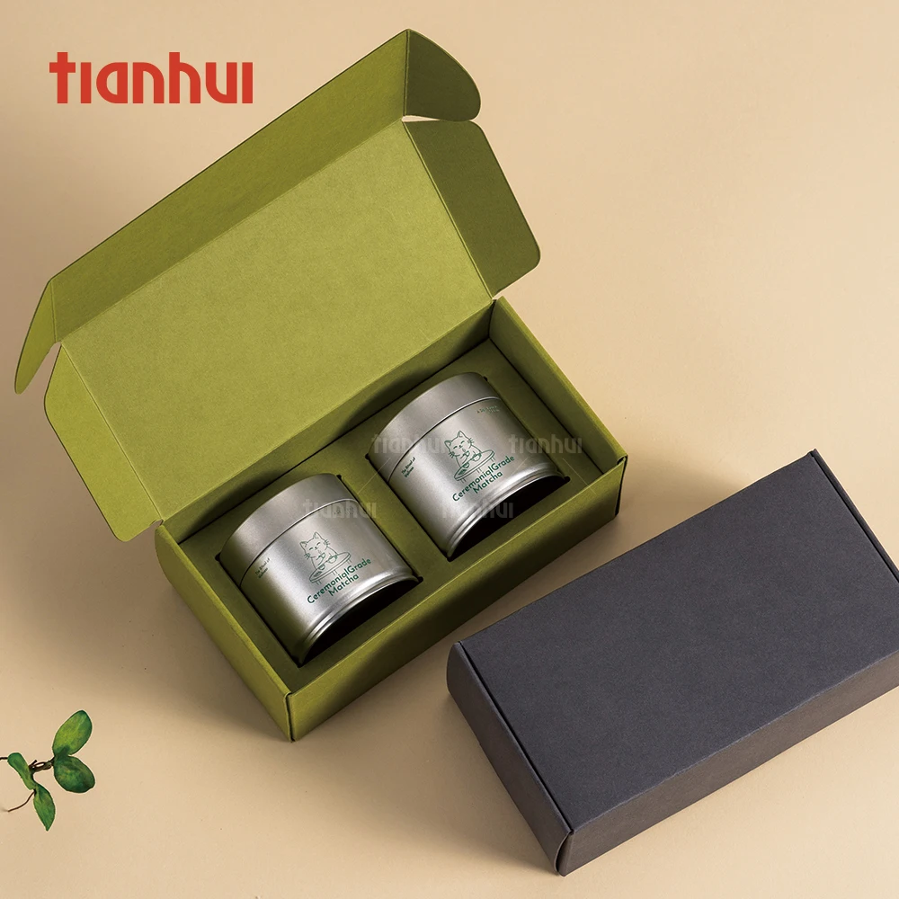 Пустая гофрированная коробка Tianhui, индивидуальный контейнер для хранения матча, комплект коробок, подарочная коробка, складная упаковка для отправки