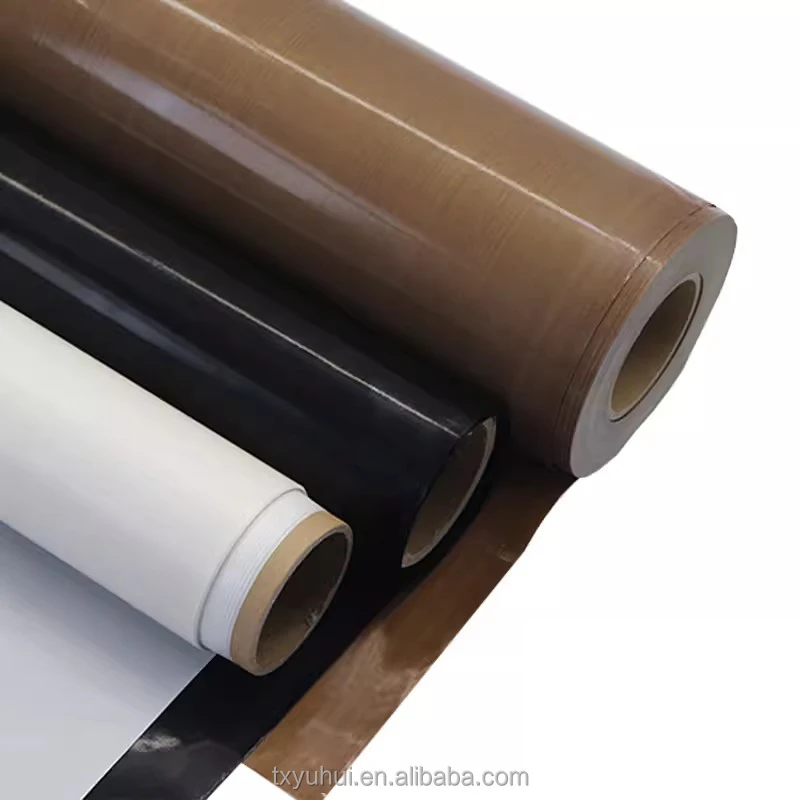 Low Friction Coefficient Custom Size Nonstick Brown Black Color PTFE Tefloning Coated Fiberglass Cloth