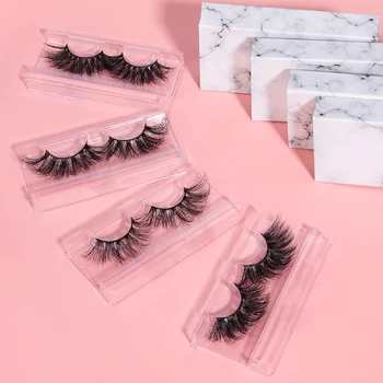 Wholesale Custom Private Label 100% Real Mink Fluffy Lashes Natural Mink Hair Eyelashes 3D Mink Fur Lashes