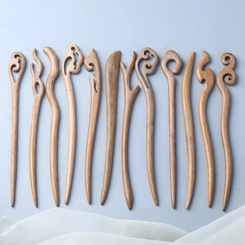 Оптовая продажа Женские бамбуковые шпильки для волос аксессуары в китайском стиле Hanfu ретро