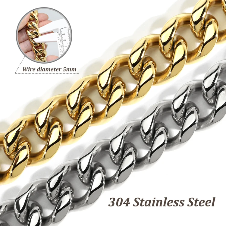 Manufacturer Wholesale Gold Chain Dog Collar Hardware Stainless Steel