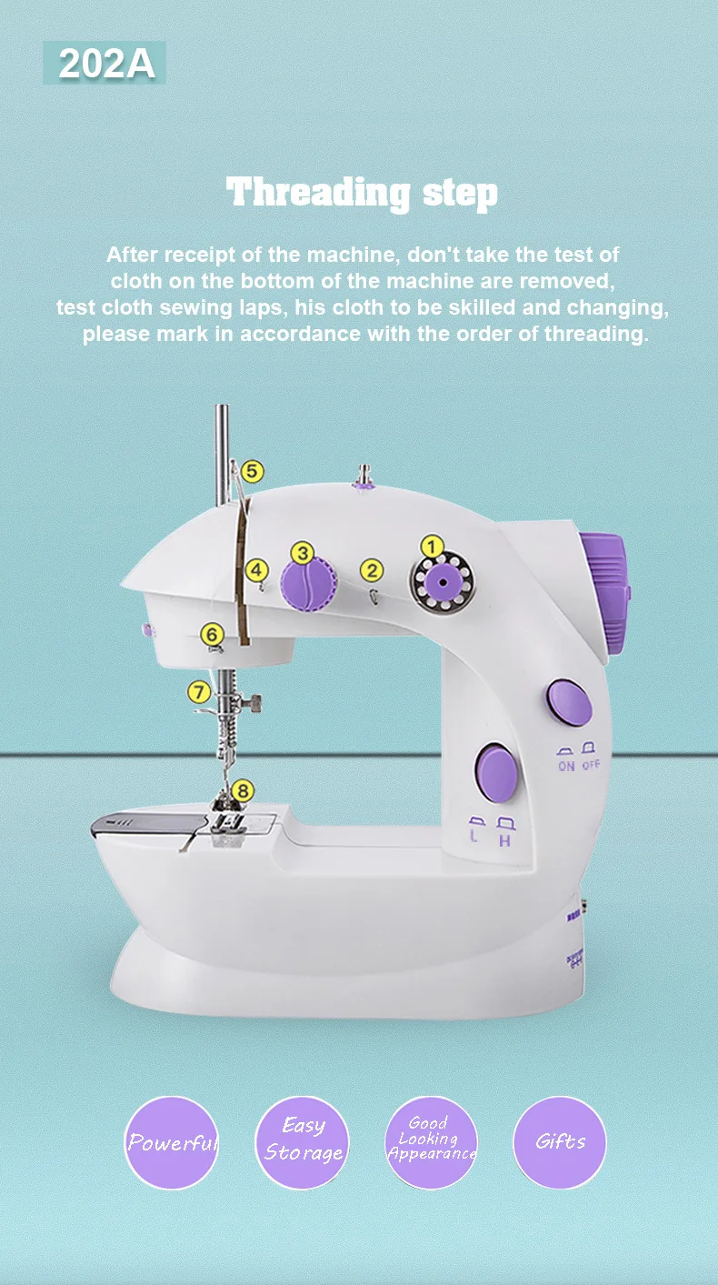 Mini Small Multi Function Electric Portable Sewing Machine Household Sewing Machine Handheld Garment Textile Machinery