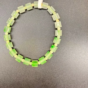 High Quality Hotan Jade Bucket Bead Elastic Hand String Jewelry Gifts for Men and Women