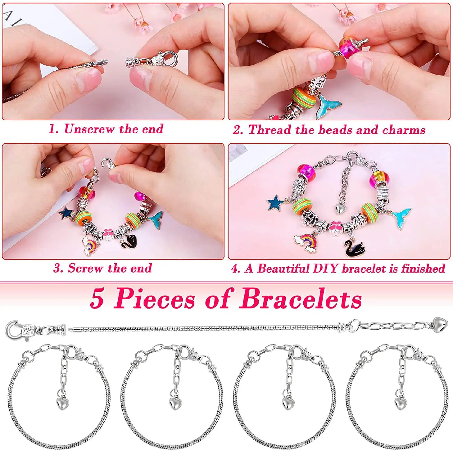 Buy Bracelet Making Kit -60 pieces DIY Jewelry Making Kit for Kids